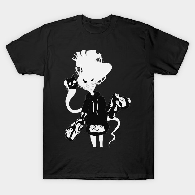 ghost girl and cat T-Shirt by spoz